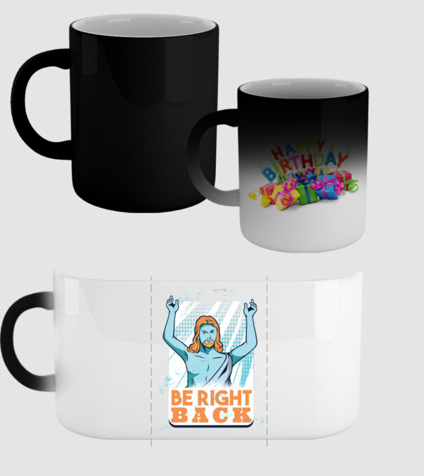 Be right back Jesus - Profeția Isus se întoarce model negru pe tricou