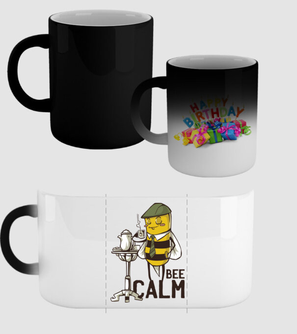 Bee Calm - Fii răbdător Albinuță model negru pe tricou