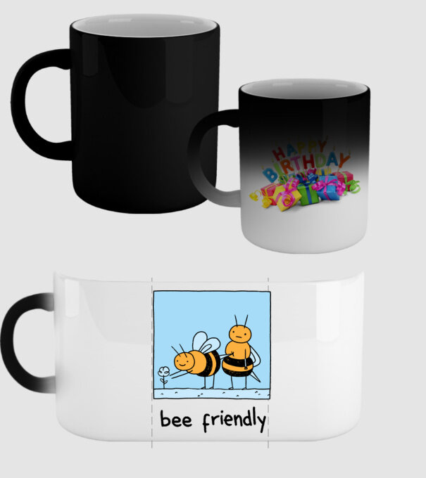 Bee friendly model negru pe tricou