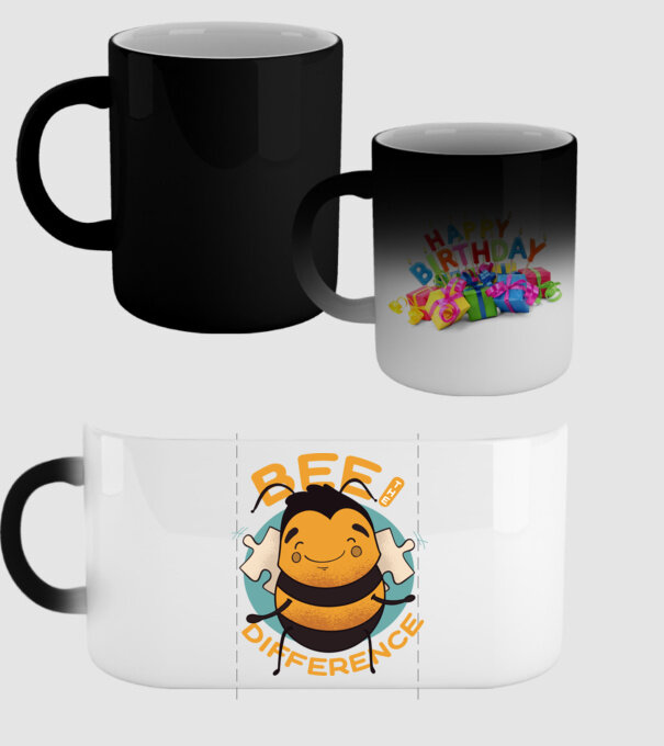 Bee the Difference - Fii tu însuți diferența model negru pe tricou