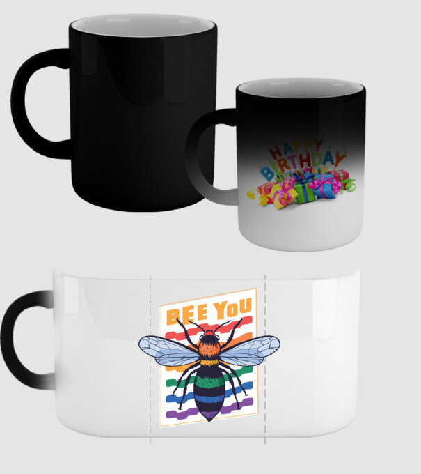 Bee You Pride model negru pe tricou
