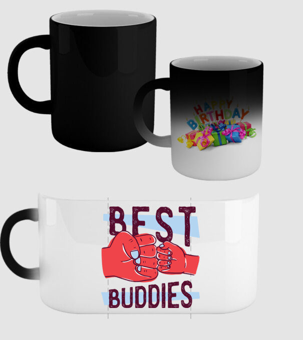 Best Buddies - Cei mai buni prieteni model negru pe tricou
