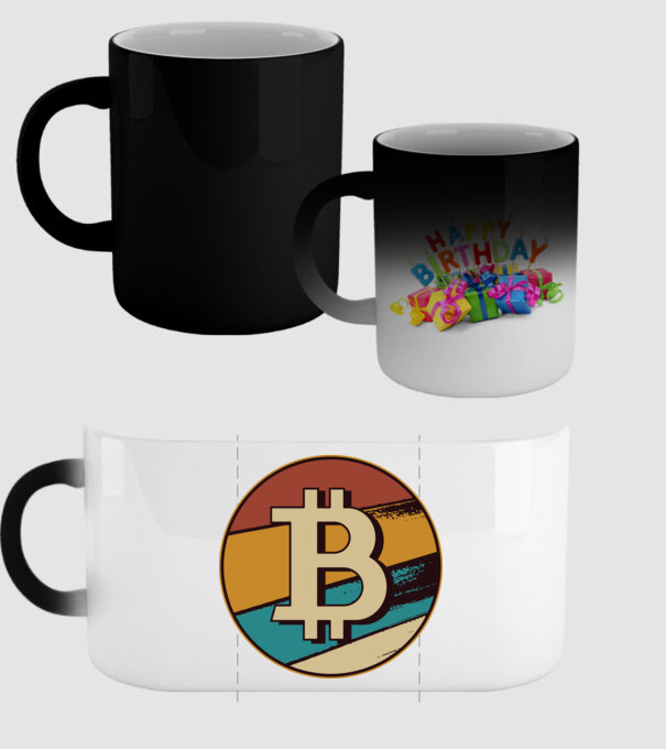 Bitcoin retro model negru pe tricou