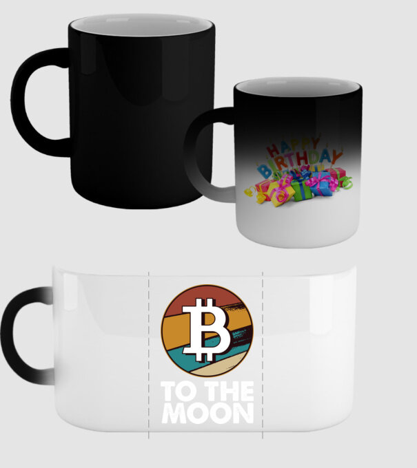 Bitcoin to the moon model negru pe tricou