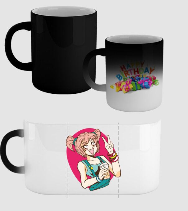 Bobba fată Anime model negru pe tricou