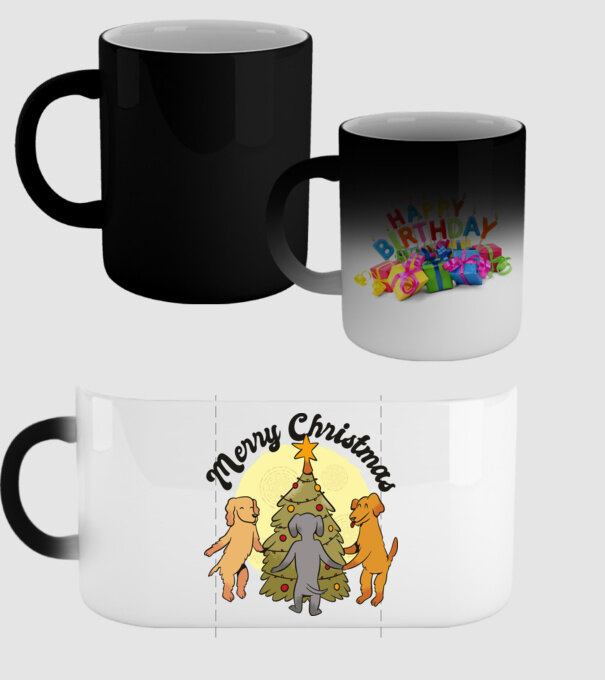 Crăciun fericit cu câine model negru pe tricou