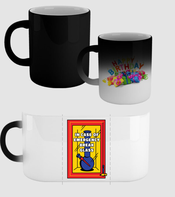 Bong pentru situații de urgență model negru pe tricou
