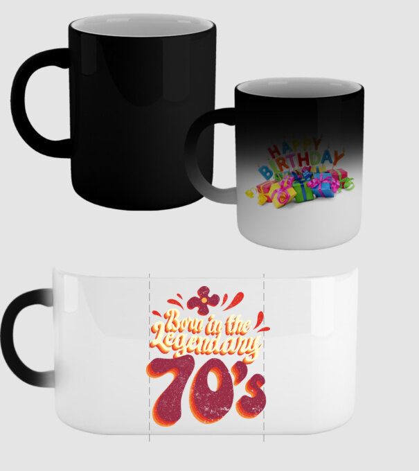 'Born in the Legendary 70''s' model negru pe tricou