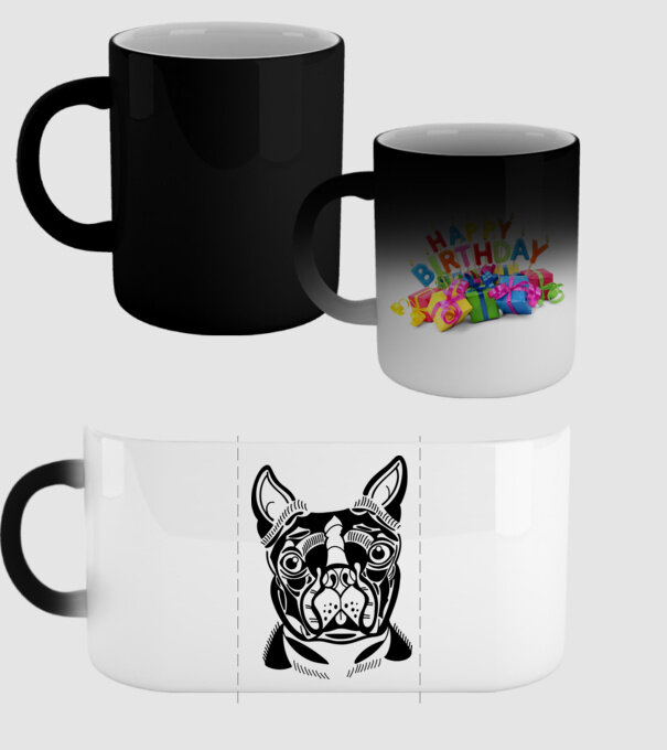 Câine Boston Terrier model negru pe tricou