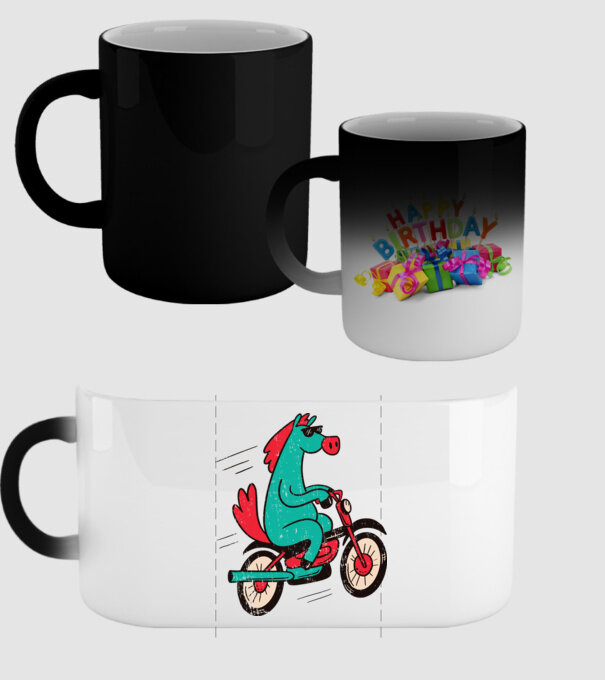 Cal cu bicicletă model negru pe tricou