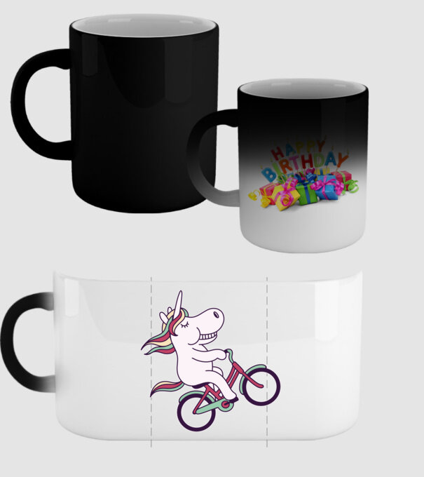 unicorn cu bicicletă model negru pe tricou