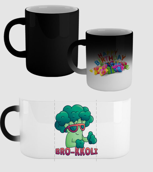 Broccoli model negru pe tricou