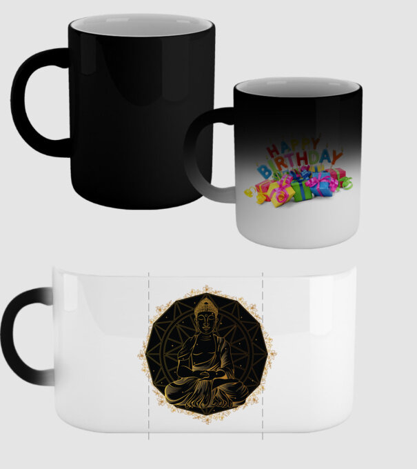 Buddha Mandala model negru pe tricou