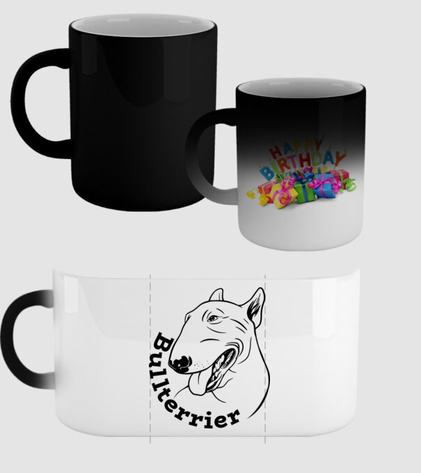 Bull Terrier model negru pe tricou