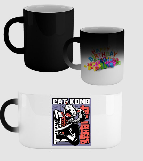 Cat Kong model negru pe tricou