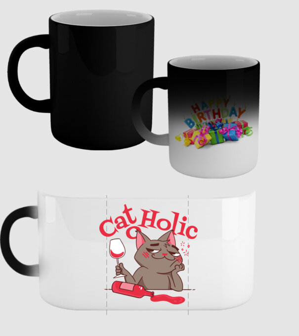 Catoholic - iubitor de pisici model negru pe tricou