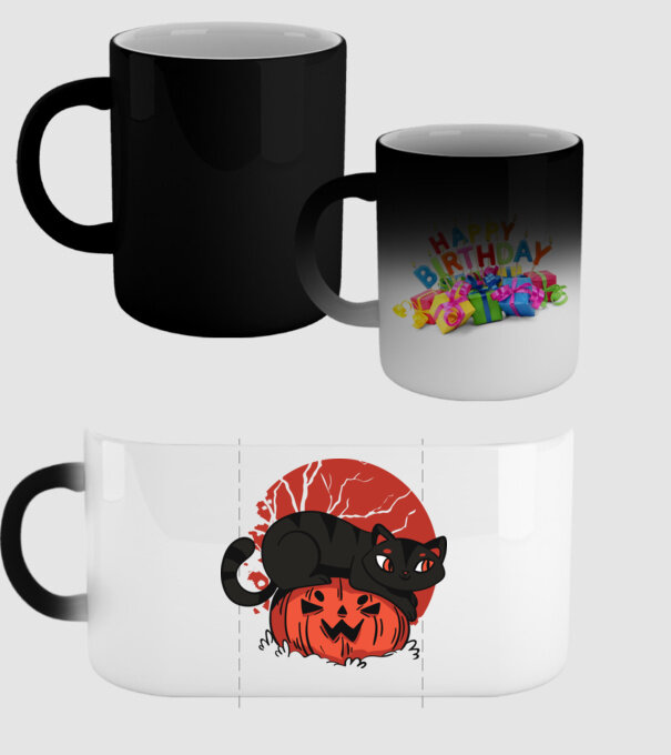 Pisică pe dovleac Halloween model negru pe tricou