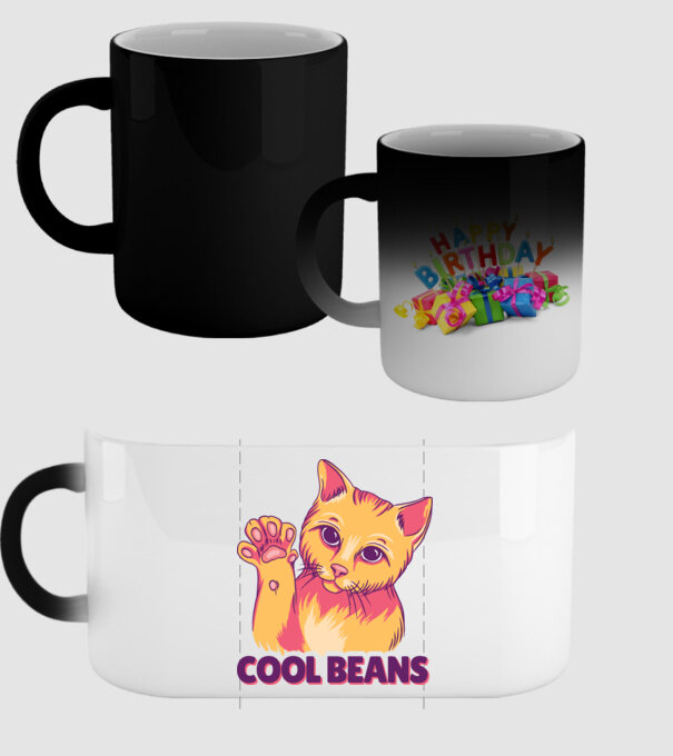 Cool Beans - talpă pisică model negru pe tricou