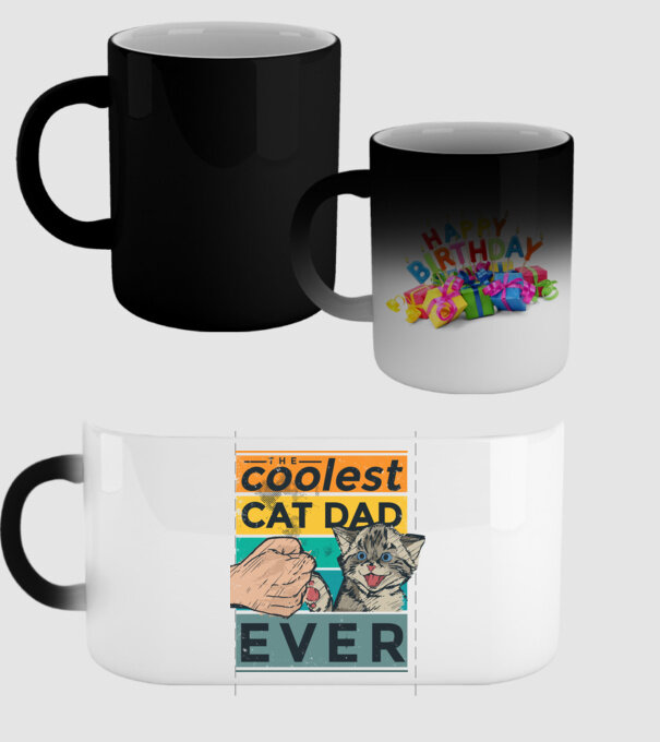 Coolest Cat Dad Ever - Cel mai tare tată cu pisică model negru pe tricou