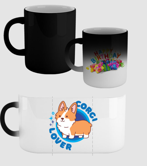 Corgi Lover model negru pe tricou