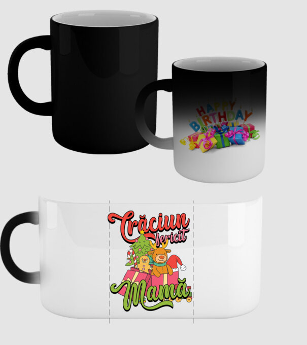 CRĂCIUN FERICIT MAMĂ model negru pe tricou