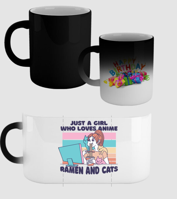 Doar o fată căreia îi place Anime, Ramen și pisicile model negru pe tricou