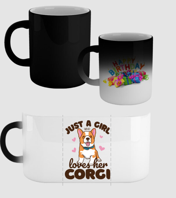 Doar o fată care iubește Corgiul său model negru pe tricou