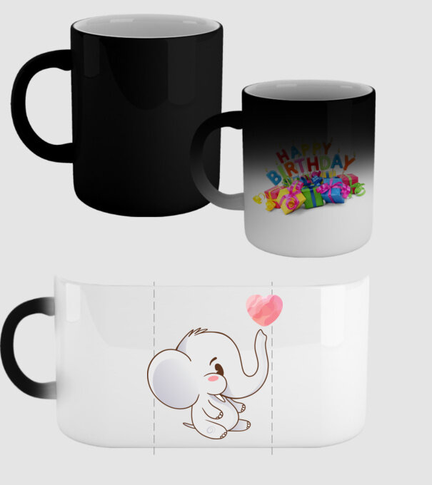 Elefant drăguț model negru pe tricou