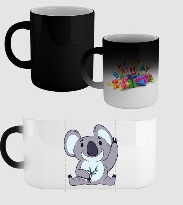 Koala drăguț model negru pe tricou