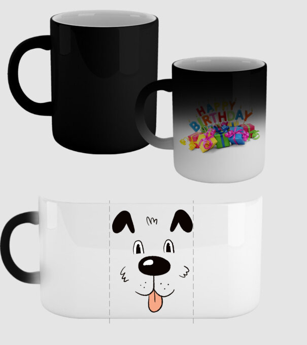 Cap Câine drăguț model negru pe tricou