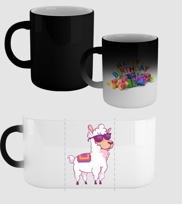 Llama drăguț model negru pe tricou