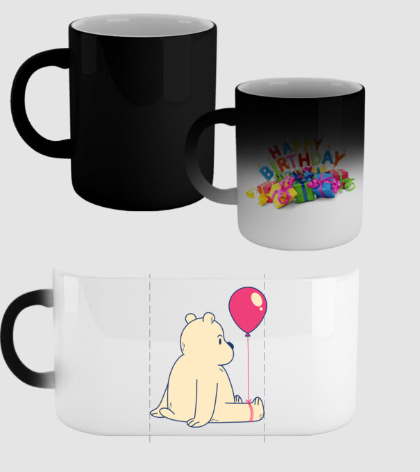 Teddy Drăguț cu Balon model negru pe tricou