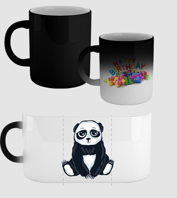 Panda drăguț model negru pe tricou