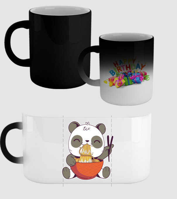 Panda drăguț cu paste model negru pe tricou