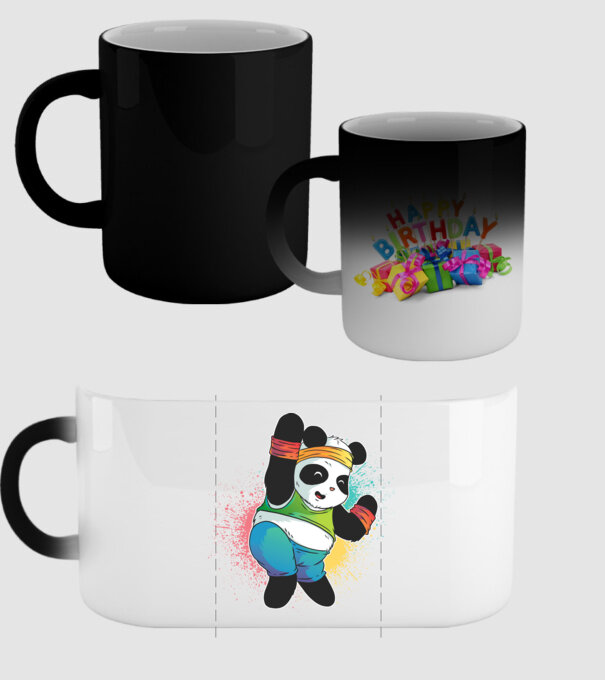 Panda drăguț Zumba model negru pe tricou