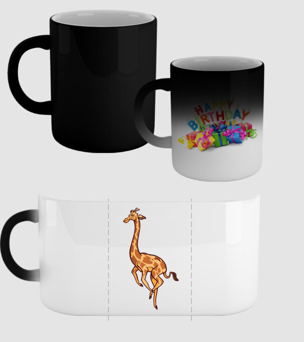 Girafă drăguță model negru pe tricou