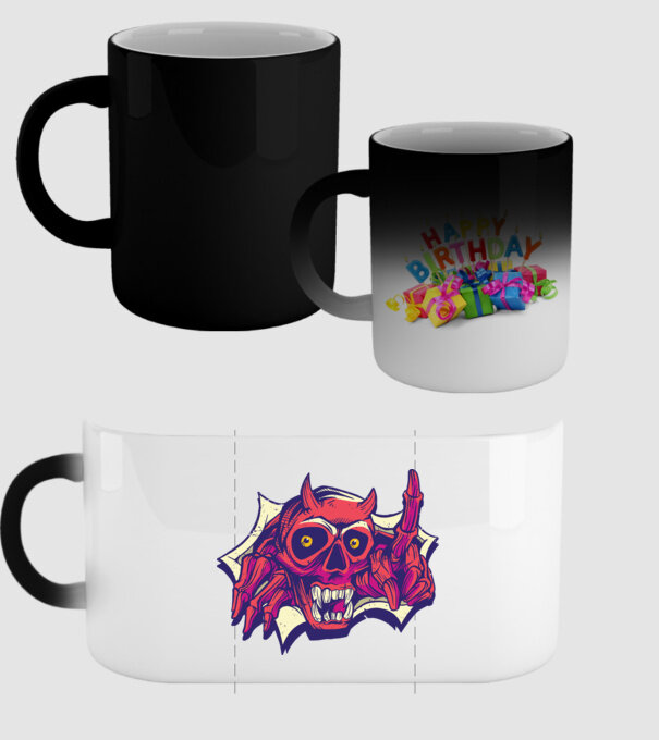 Craniu de Demon model negru pe tricou