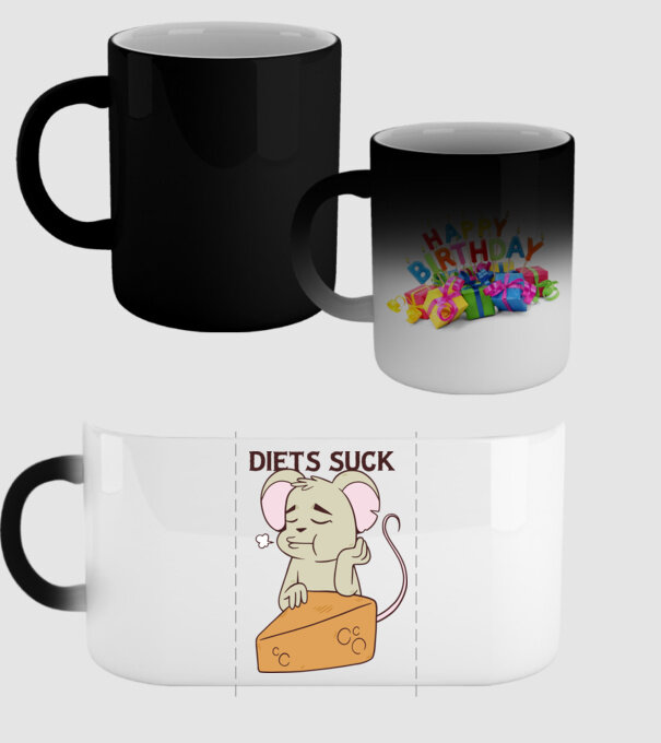 Șoricel diet model negru pe tricou