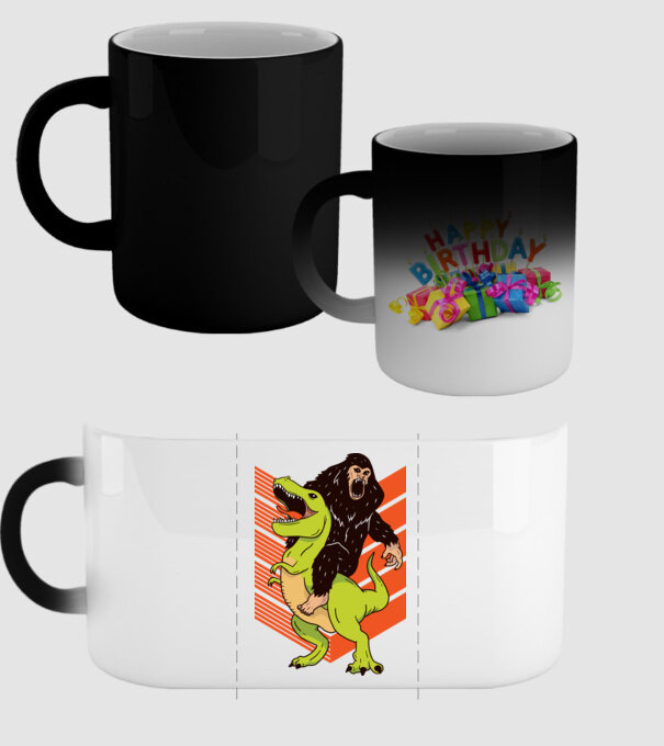Dinozaur Yeti model negru pe tricou