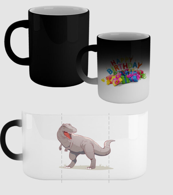 Dinozaur T-rex model negru pe tricou