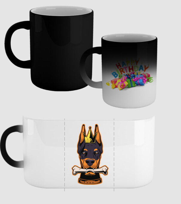 Rege Doberman model negru pe tricou