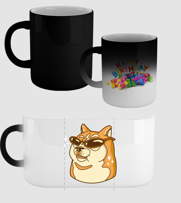 Doge Coin model negru pe tricou