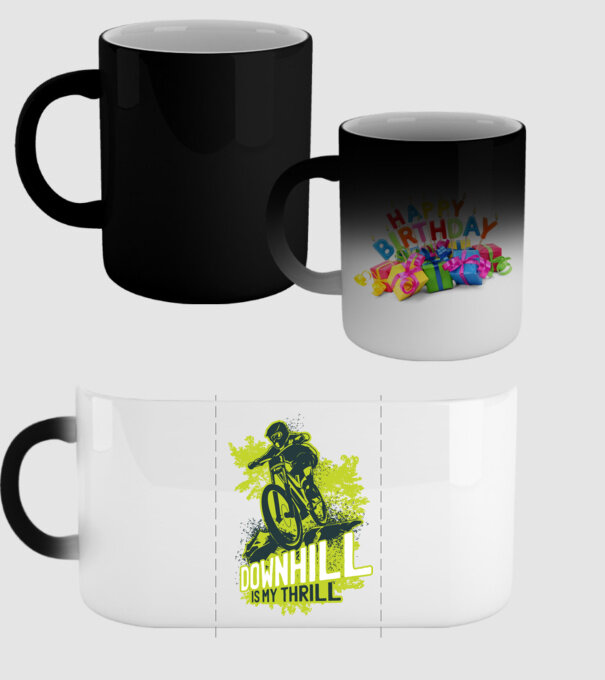 Downhill Is My Thrill tricou bicicletă model negru pe tricou