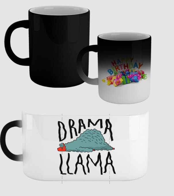 Dramă Lama model negru pe tricou