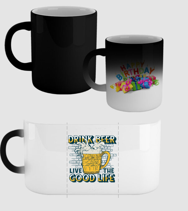Drink Beer Live The Good Life model negru pe tricou