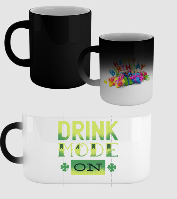 Drink mode on - Mod de băutură activat model negru pe tricou