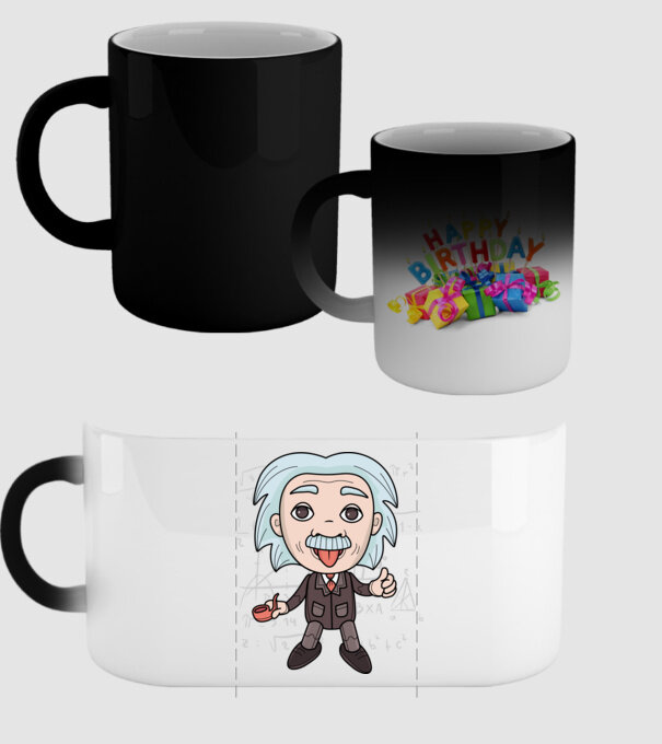 Caricatură Einstein model negru pe tricou