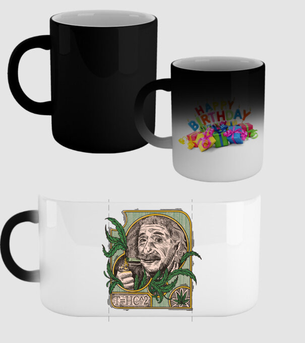 Einstein Marijuana THC model negru pe tricou