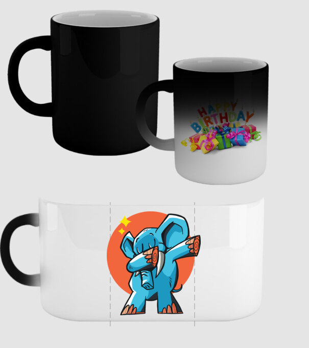 Elefant DAB model negru pe tricou