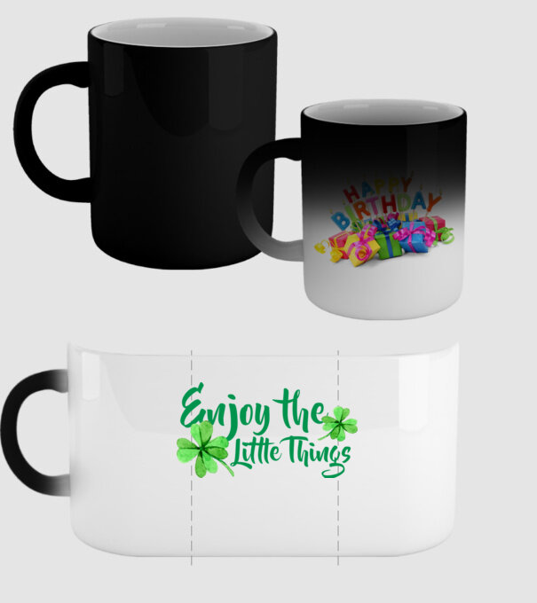 Enjoy the little things model negru pe tricou